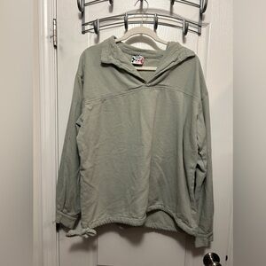Drawstrings‎ of Malibu green 1/4 Button pullover Shirt women’s M Travel coastal